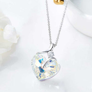 crystal heart necklace gift for women