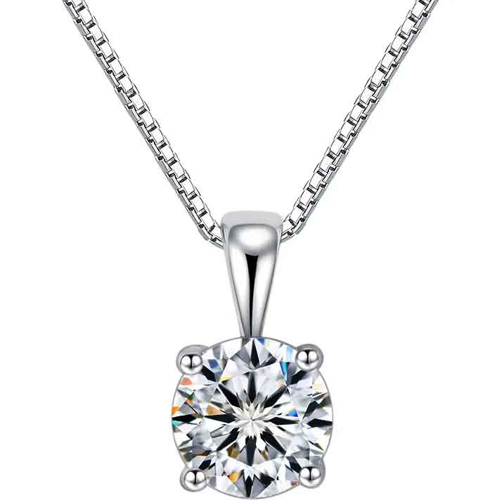 moissanite diamond pendant necklace bridal wedding