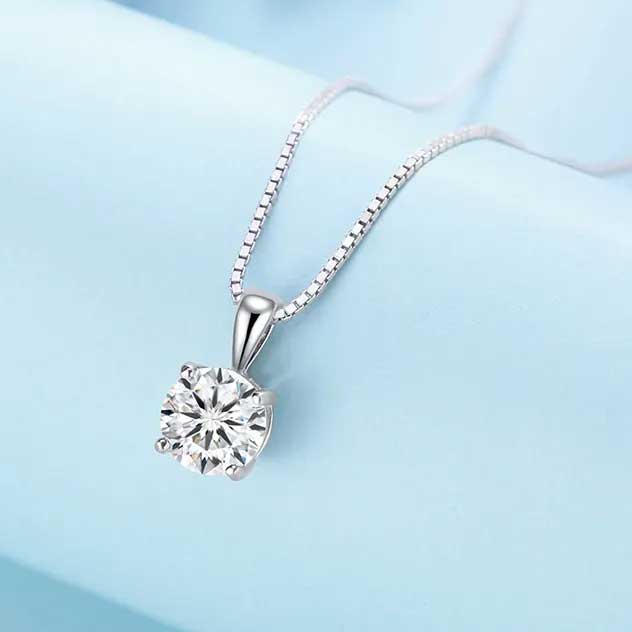 moissanite diamond pendant necklace bridal wedding