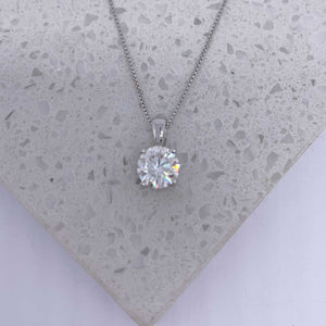 moissanite diamond pendant necklace bridal wedding