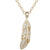 gold feather pendant chain necklace