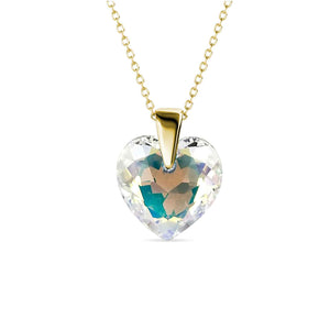 swarovski heart pendant necklace gold