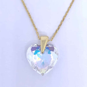 swarovski heart pendant necklace gold