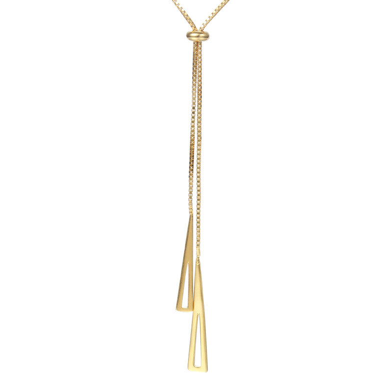 gold lariat adjustable necklace
