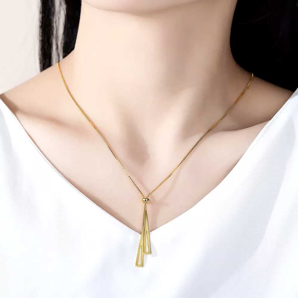 gold lariat adjustable necklace