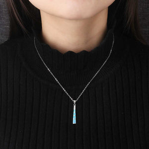 blue opal silver necklace