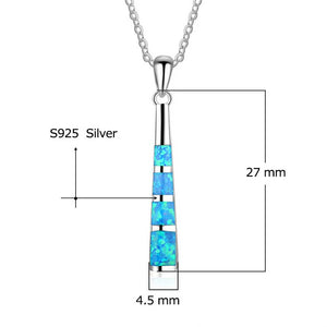 blue opal silver necklace