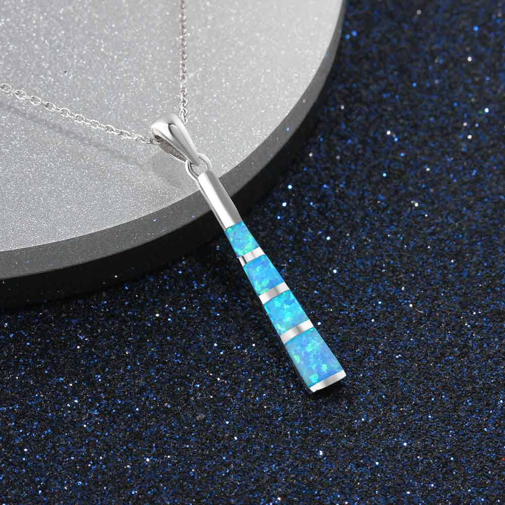 blue opal silver necklace