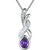 necklace silver crystal opal purple