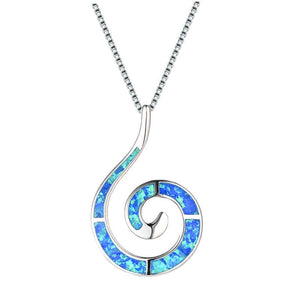 silver opal necklace fish hook maori jewellery