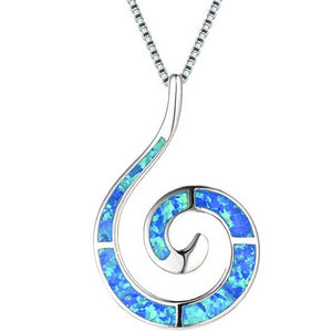 silver opal necklace fish hook maori jewellery