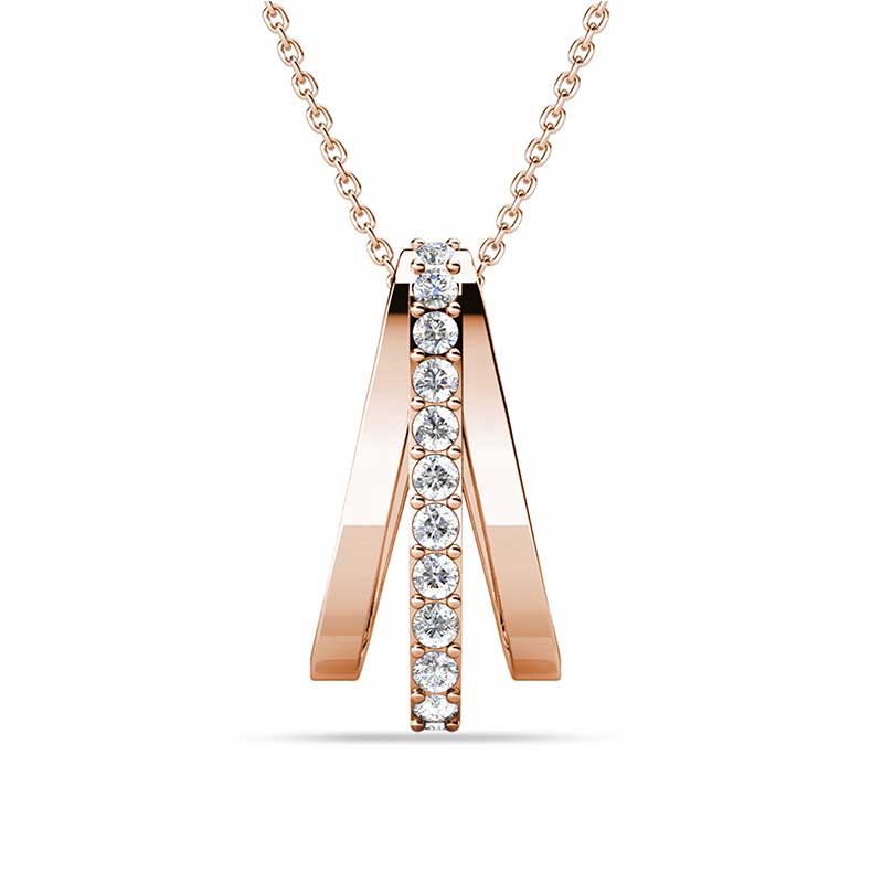 rose gold crystal necklace for women