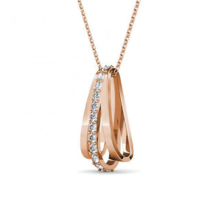 rose gold crystal necklace for women