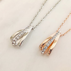 rose gold crystal necklace for women