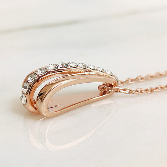 rose gold crystal necklace for women