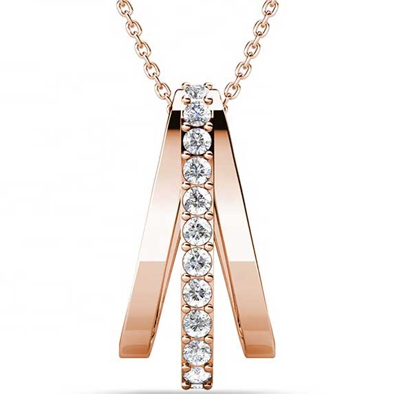 rose gold crystal necklace for women