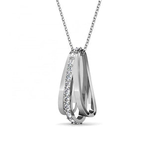 silver crystal necklace for women