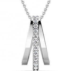 silver crystal necklace for women