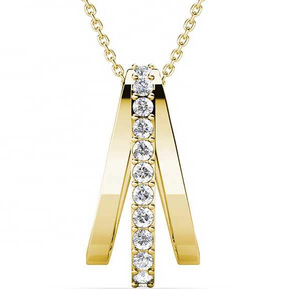 gold crystal necklace for women