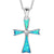 Blue silver opal cross necklace jewellery