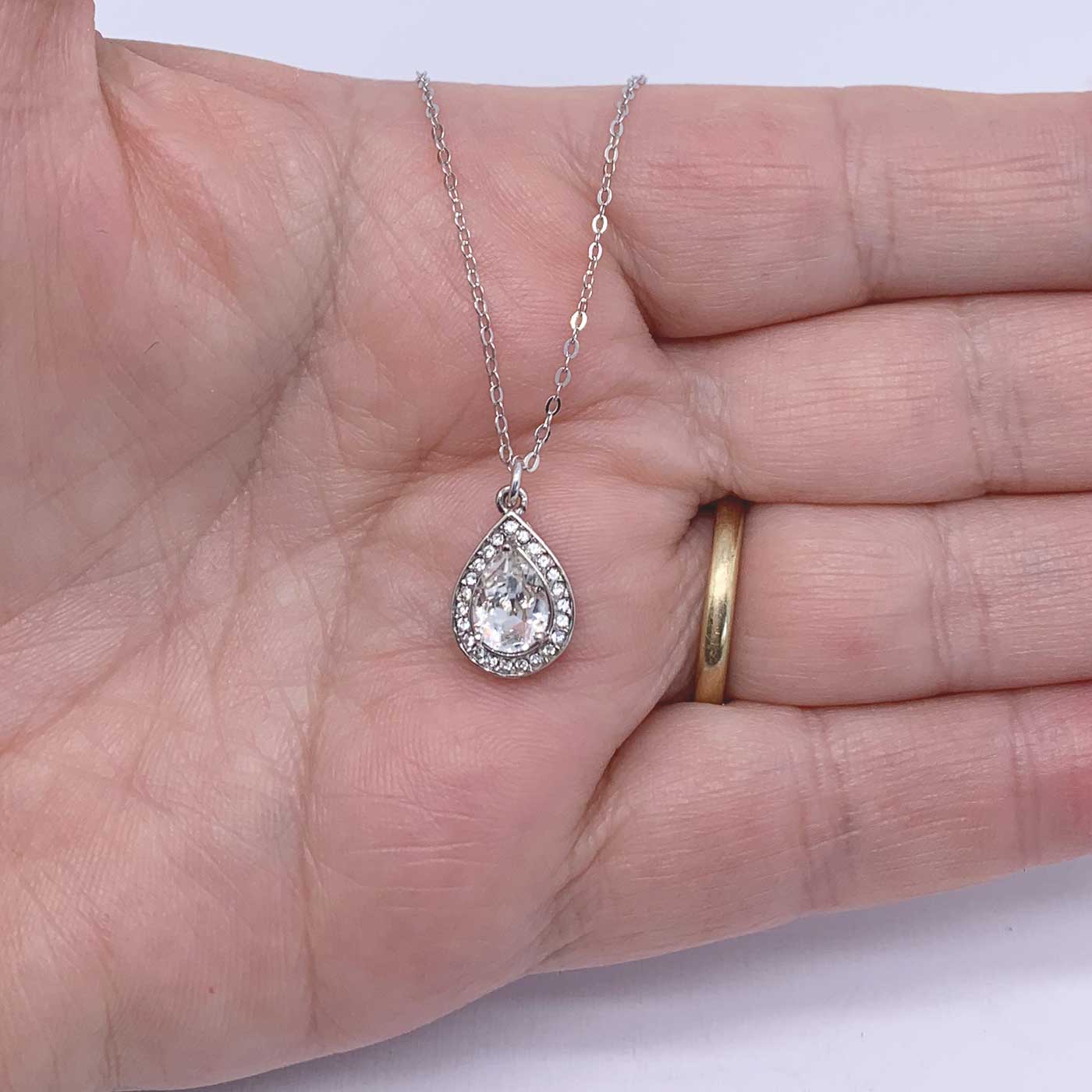 silver crystal necklace jewellery