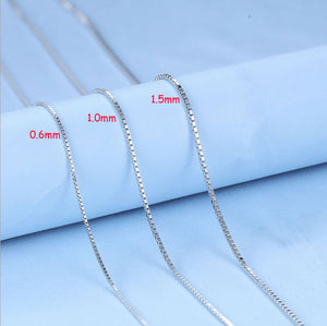 silver box chain for women necklace