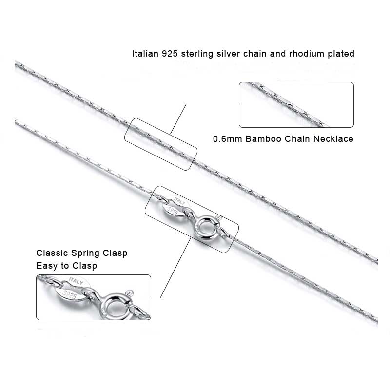 silver necklace chain bamboo