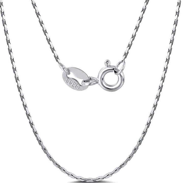silver necklace chain bamboo