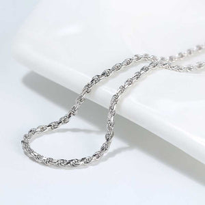 silver twisted rope necklace chain