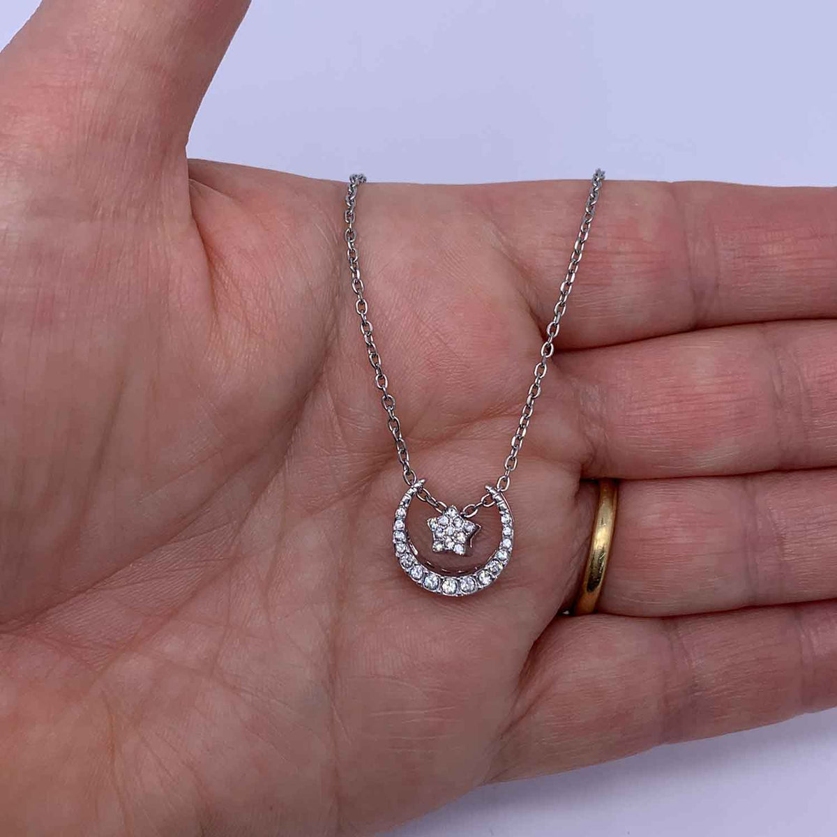 stars and moon crystal necklace girls women