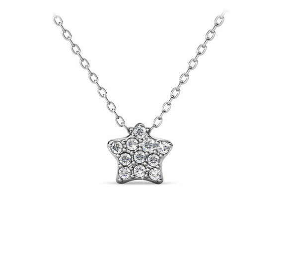 stars and moon crystal necklace girls women
