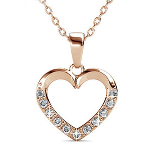 Frenelle Jewellery rose Gold heart crystal set