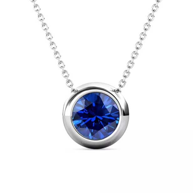 silver matching jewellery set blue crystal