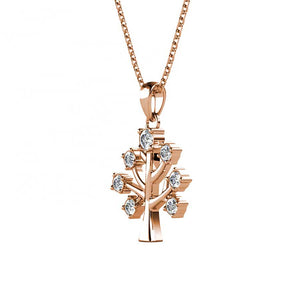 rose gold crystal tree of life jewellery