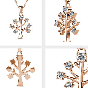 Rose Gold Crystal Necklace "Tree of Life"