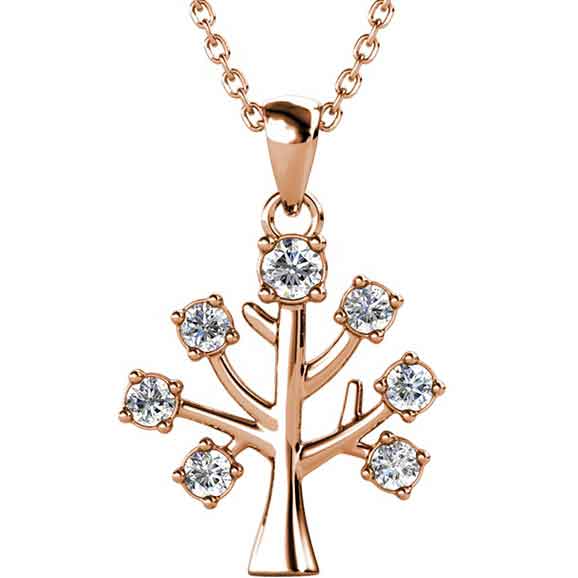 tree of life rose gold necklace