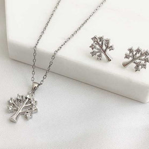 silver tree of life necklace crystal jewellery