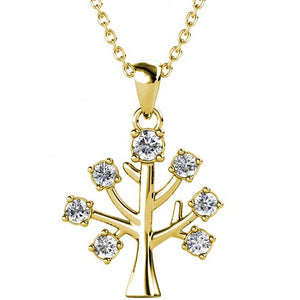 18K Gold Crystal Necklace "Tree of Life"