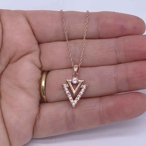 rose gold necklace geometric pendant NZ