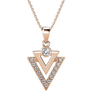rose gold necklace geometric swarovskirose gold necklace geometric pendant NZ