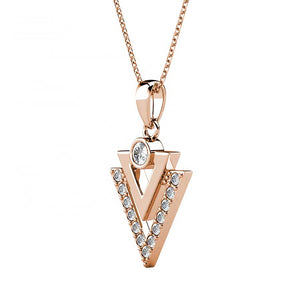 rose gold necklace geometric swarovskirose gold necklace geometric pendant NZ