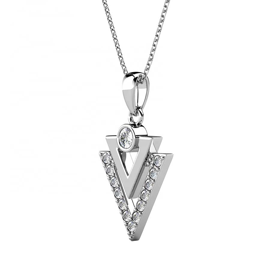 silver jewellery set geometric swarovski