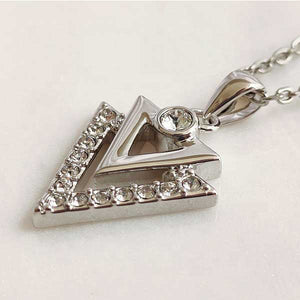 silver necklace crystal geometric swarovski