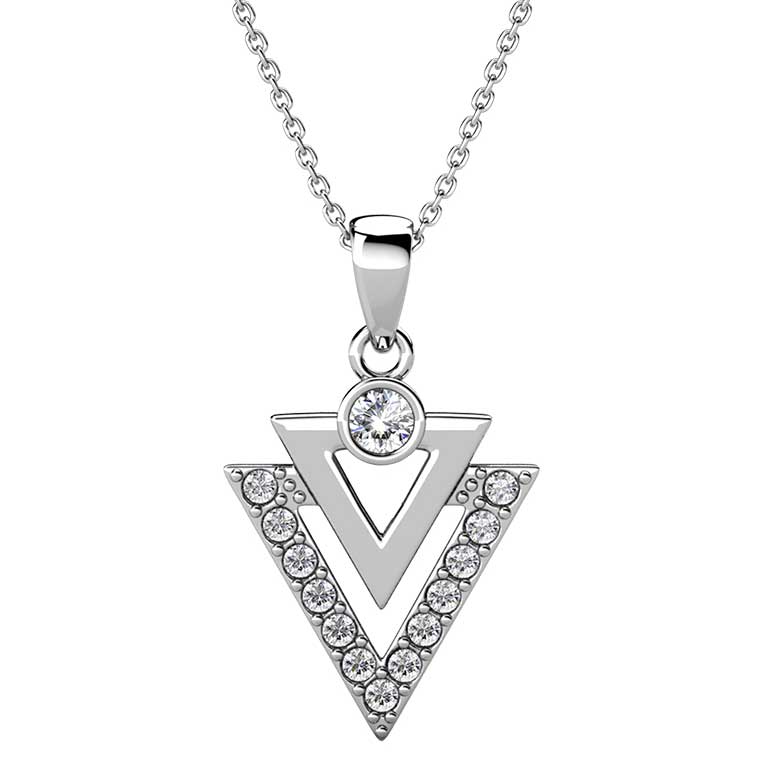 silver jewellery set geometric swarovski