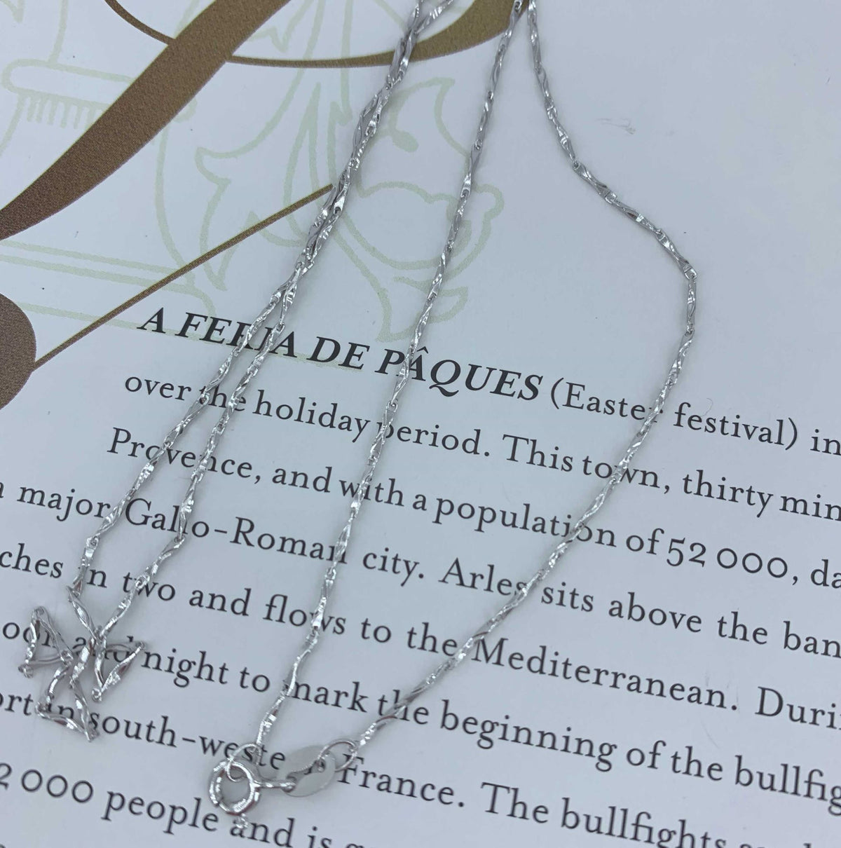 Twisted Flake chain necklace silver for women