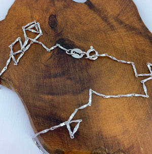 Twisted Flake chain necklace silver for women