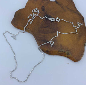 Twisted Flake chain necklace silver for women