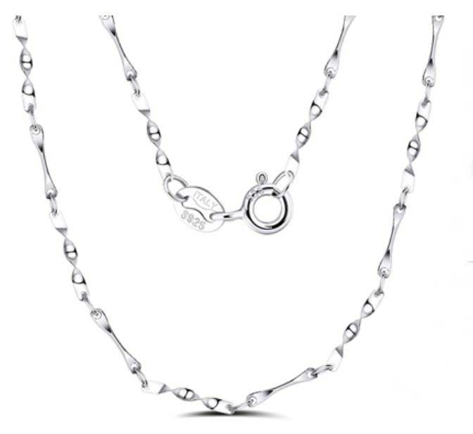 silver necklace chain twisted links