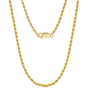gold twisted rope chain necklace