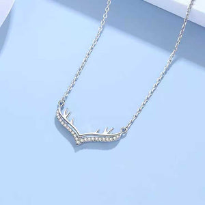deer antler necklace silver for women